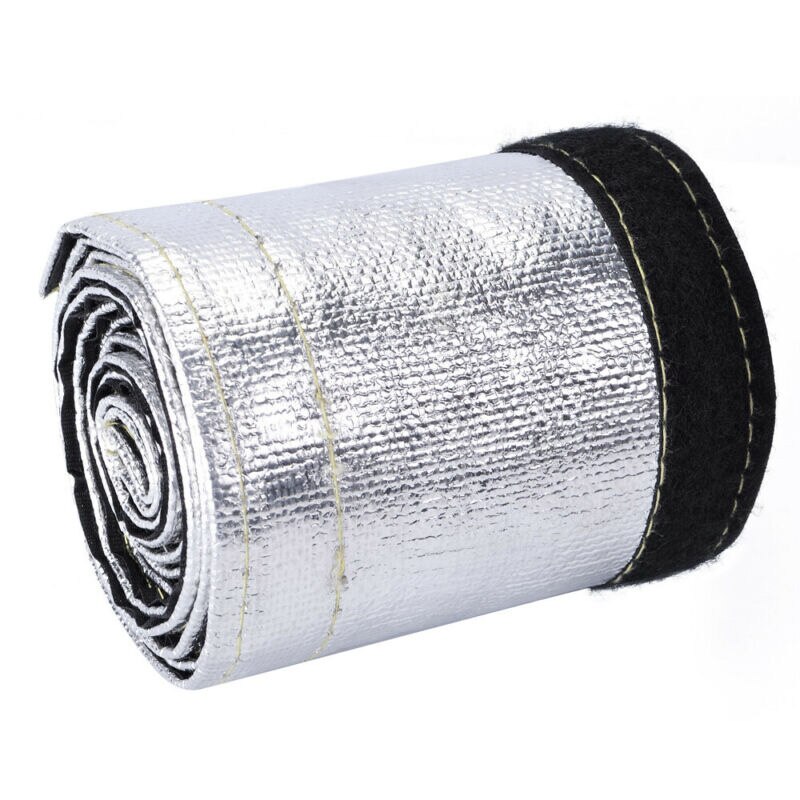 Metallic Heat Shield Sleeve Insulated Wire Hose Cover Wrap Loom Tube Interior Accessories Sound Insulation Pad Silver
