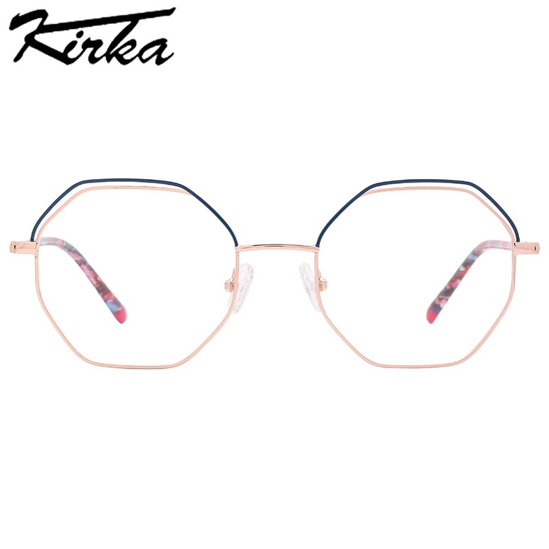 Kirka Metal Glasses Frames Geometric Spectacles Frames for Woman Man Eyeglasses Optic Frame Computer Women Glasses Frame