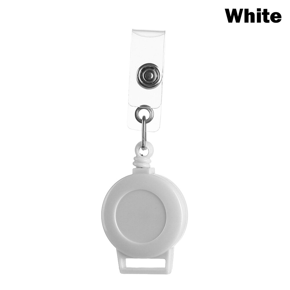 1PC Unisex Retractable Pull Badge ID Lanyard Name Tag Card Badge Holder Reels Key Ring Chain Clip School Student Office Supplies: White