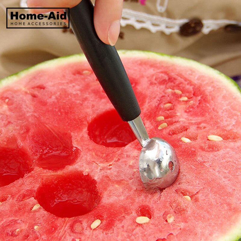 1 stk køkkenudstyr kugle multifunktions vandmelon frugt grave ske frugt udskæringsværktøj ske frugtkugle skiver