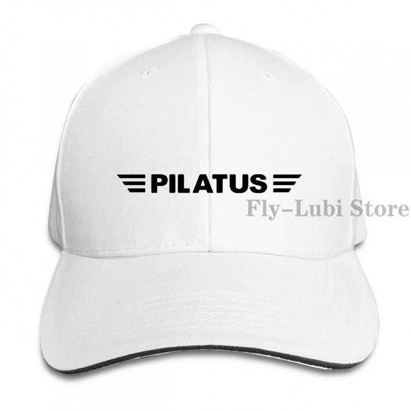 Pilatus-gorra de béisbol de aviación para hombre y mujer, gorro de camionero ajustable a la: 1-White