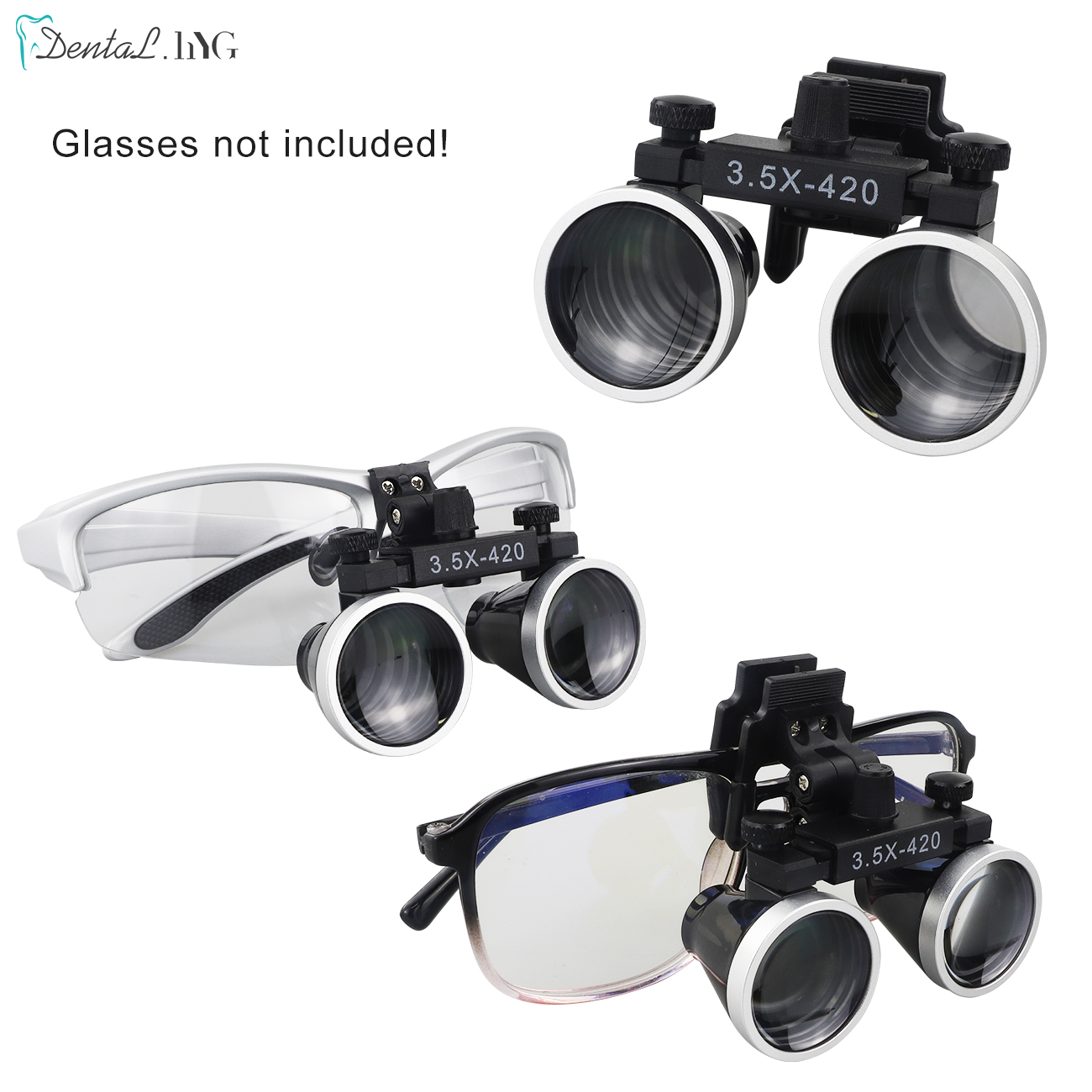Dental Loupes Accessories 2.5X 3.5X Coated Optical Lens With Clip Magnifying Glass Galilean Binocular Dental Magnifier
