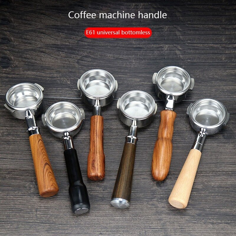 EXPOBAR – Machine à café E61, en bois massif, poignée sans fond, 58MM, universelle, en acajou