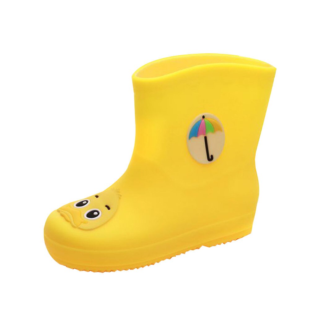 Enfants botte de pluie enfant en bas âge grands enfants bébé filles garçons mignon dessin animé imperméable botte de pluie Wellies chaussures de enfants chaussures: Yellow  / 32