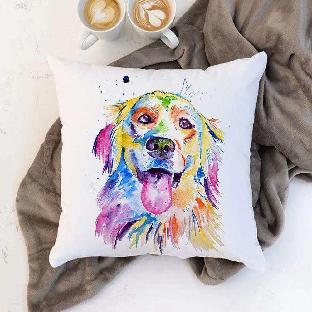 Housse de coussin colorée pour chien, bouledogue, coussin de jardin, lit de maison, chaise carrée: 470*740mm / Black