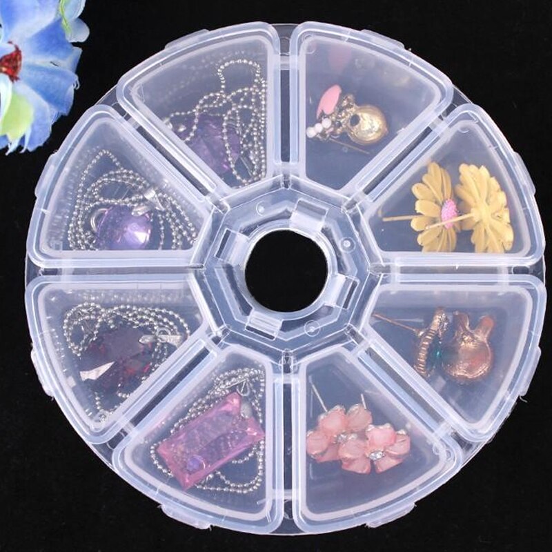 Cajas pequeñas de almacenamiento de plástico transparente extraíbles para ordenar pendientes, anillos, cuentas, cajas de acabado de joyería, 8/10/15/24 rejillas