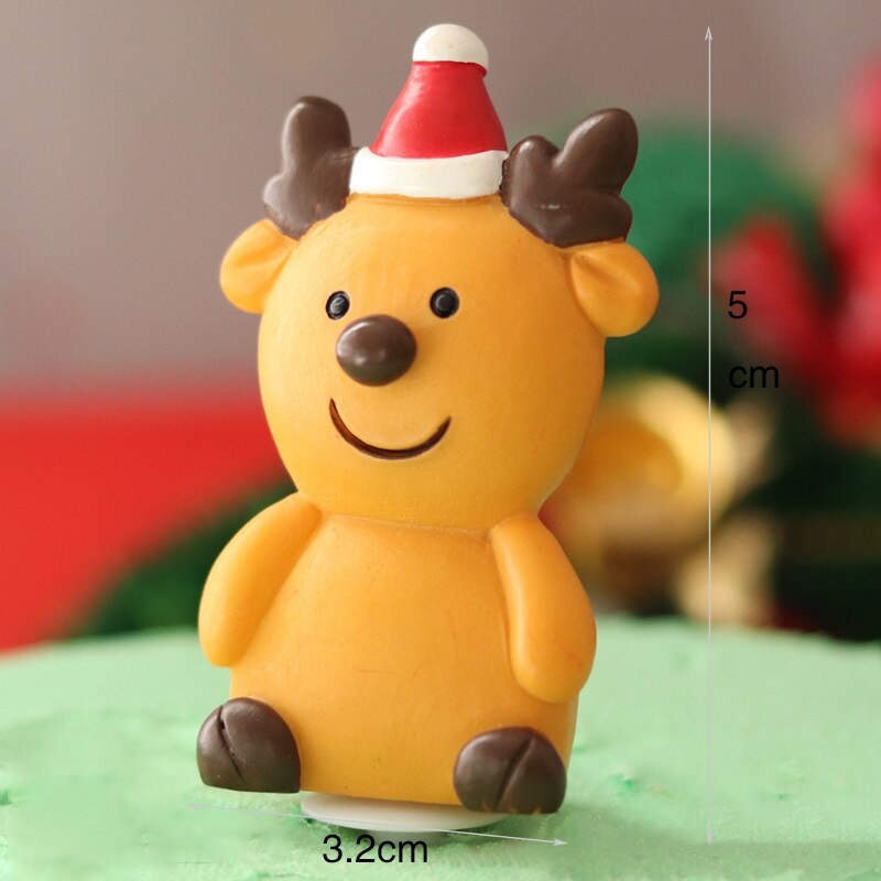Kerst Cake Ornament Insert Card Plug-In Oude Man Schoenen Slee Sneeuwvlok Bakken Decoratie Herten Kerst: Fawn B