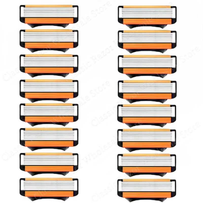 Cuchillas de afeitar manuales reutilizables de 5 capas, cuchillas de repuesto para afeitadoras de hombres, maquinilla de afeitar de seguridad, protección de la piel