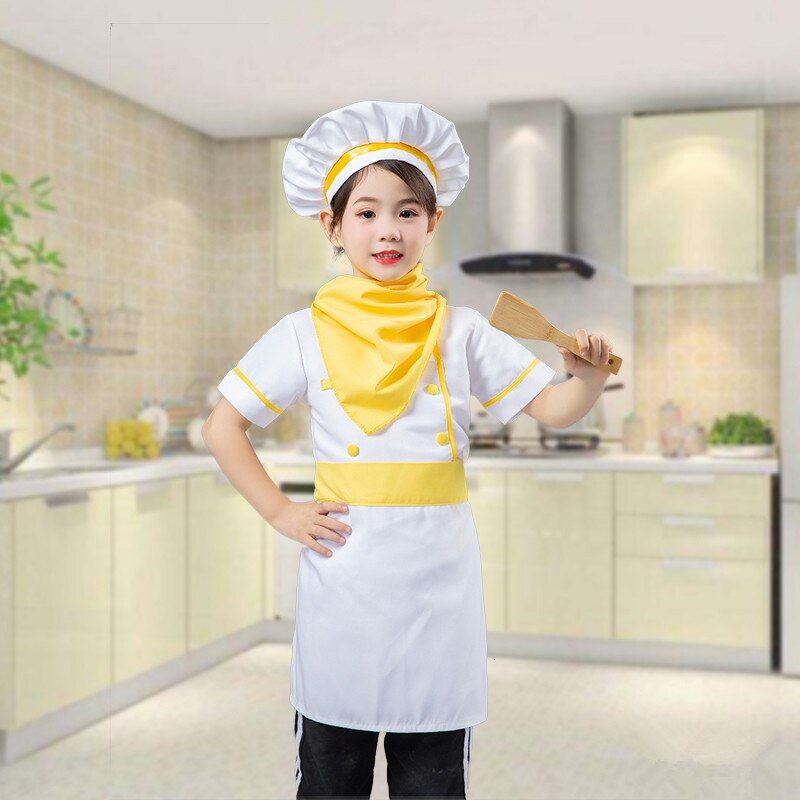 Halloween børn karneval madlavning kok uniform børn køkken bagning catering rollespil kostume scene fest mad service tøj