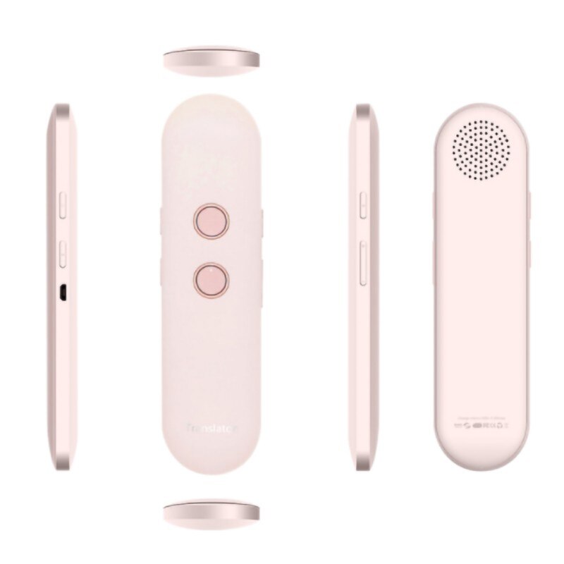 Two Way Easy Translator Smart Voice Language Translator Small Portable Bluetooth 5.0 42 Languages For Travel Shopping Business: Pink