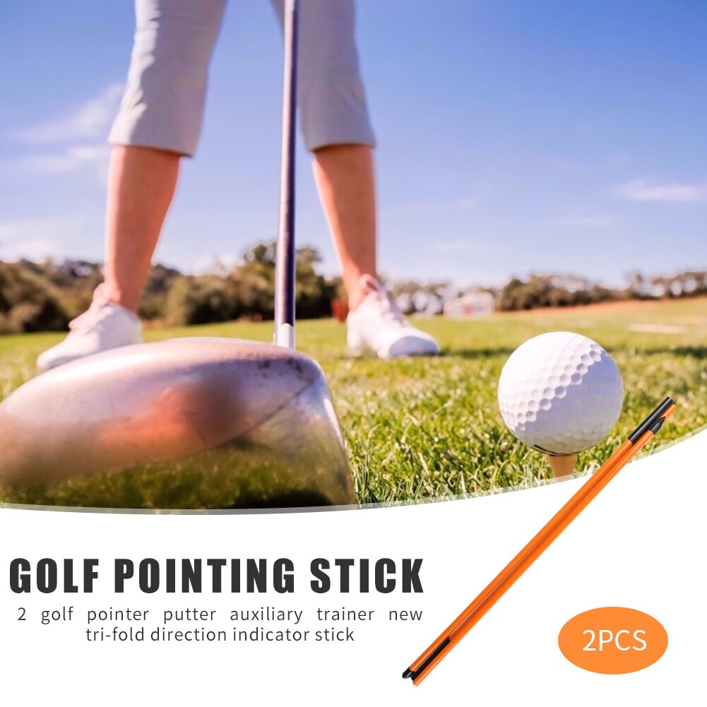 Outdoor 2x Golf Alignment Sticks 3 Sections Golf Putting Ball Position Aid Training Tool Portable Equipment Supplies