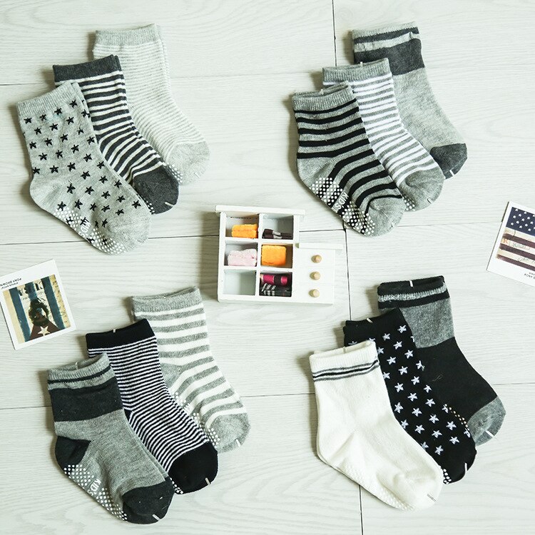 Newborn Baby Socks Cotton Boy Striped Floor Socks Baby Non-slip Socks Children's Anti Slip Socks 5pair 2pair 1pair