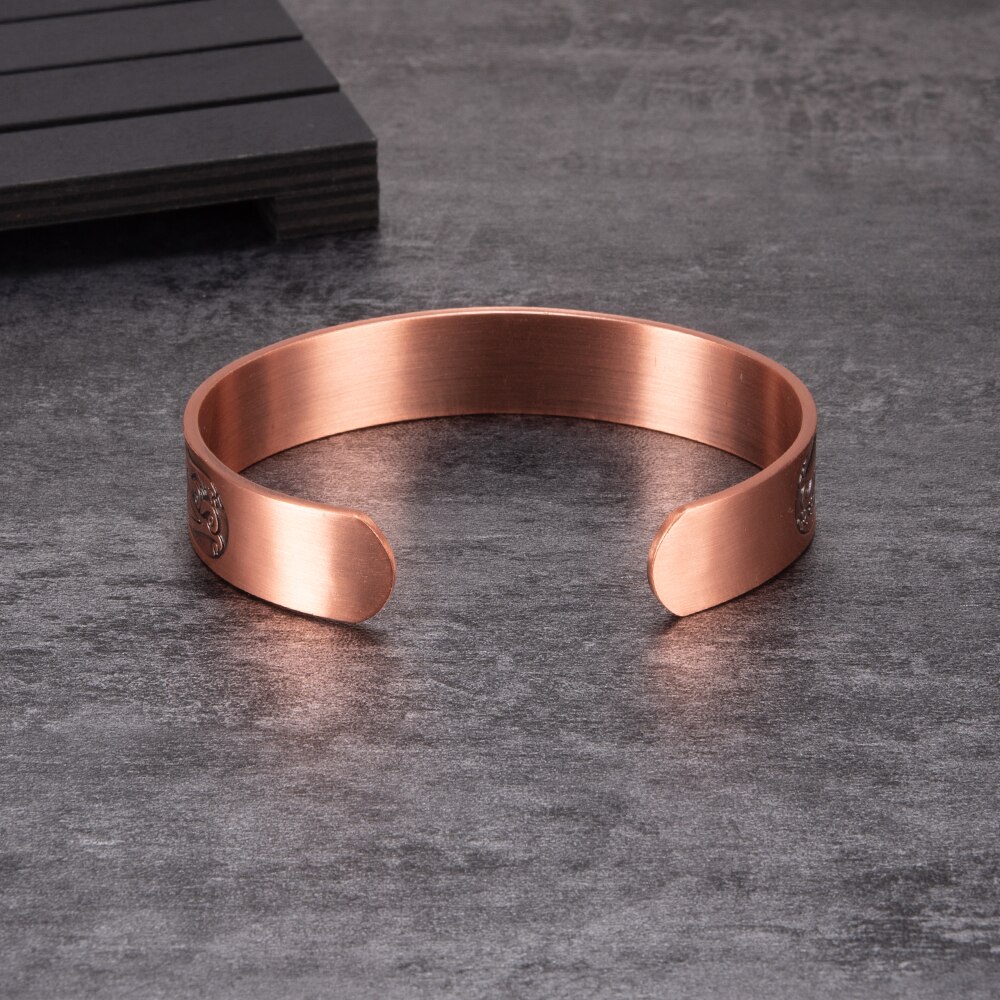 Viking Magnetic Pure Copper Bracelet Male Adjustable Cuff Energy Magnetic Bracelet Benefits Wristband 15mm Wide Men Bracelets