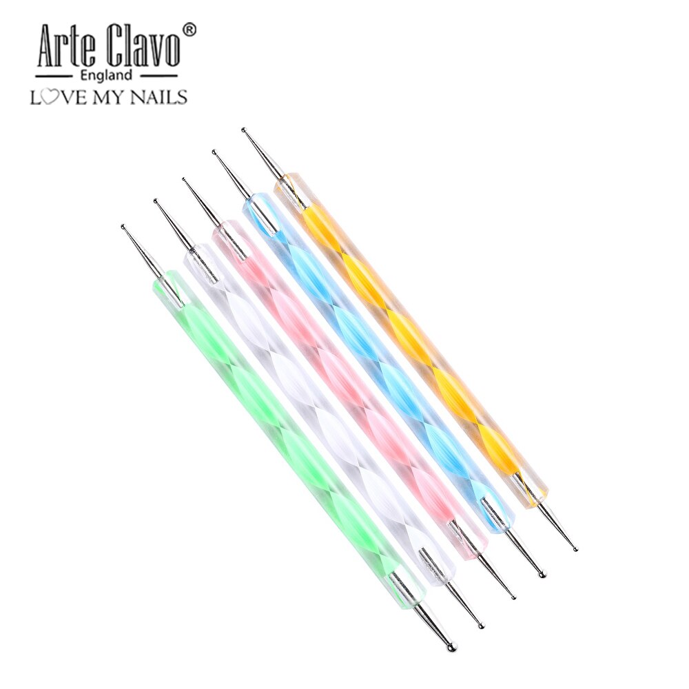 Arte Clavo 8PCS/Set Nail Art Brush Painting Flower Nail Tool Maincure Half Moon Shape Nail French Brushe Smile Petal Drawing Pen: light yellow