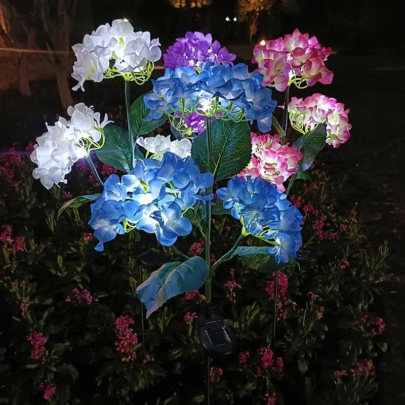Led simulering blomsterlampe havelampe udendørs soldrevet broderet kugleblomsterlamper gårdspladsdekoration