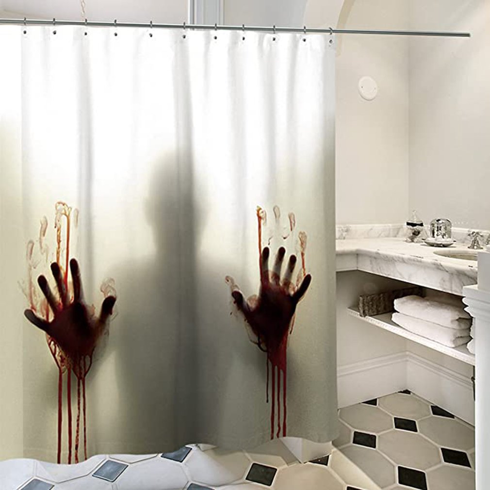 Bloody Hands Shower Curtain Figure Home Digital Printing Shower Curtain Polyester Waterproof Bathroom Shower Curtain