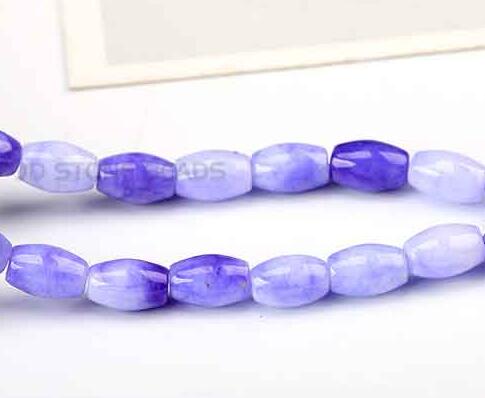 Natural Rice Shape Chalcedony Stone Beads Accessories For Jewelry Making Smooth Loose Colorful Gem Stone Beads