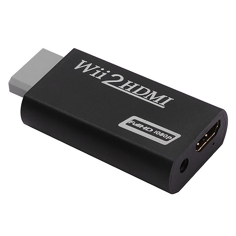 Voor Wii Naar Hdmi Converter, 1080P Hd Output Aansluiting Adapter, 3.5Mm Jack O Uitgang Converter: Black