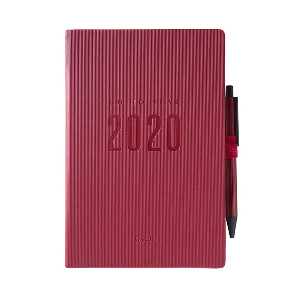 1Pcs A5 Planner Efficiency Agenda Schedule Notebooks Diary Stationery for School Office(Black): Dark Red