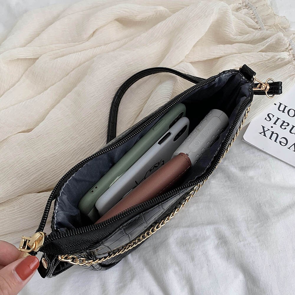 Crocodile PU Leather Women Handbags Solid Retro Female Shoulder Bags Casual Ladies Totes Bags femmes sacs à bandoulière