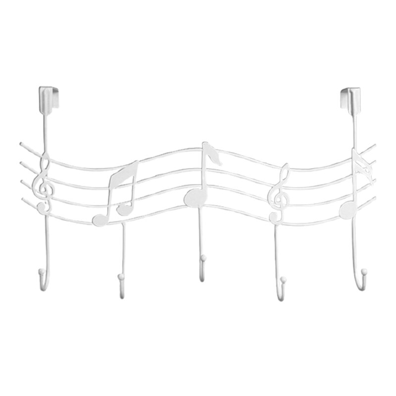 Golvend Muzieknoten 5 Haken Wandkapstokken Kleren Deur Hanger Elegante Afwerking Eenvoudig Decoratieve Huishoudelijke D7WE
