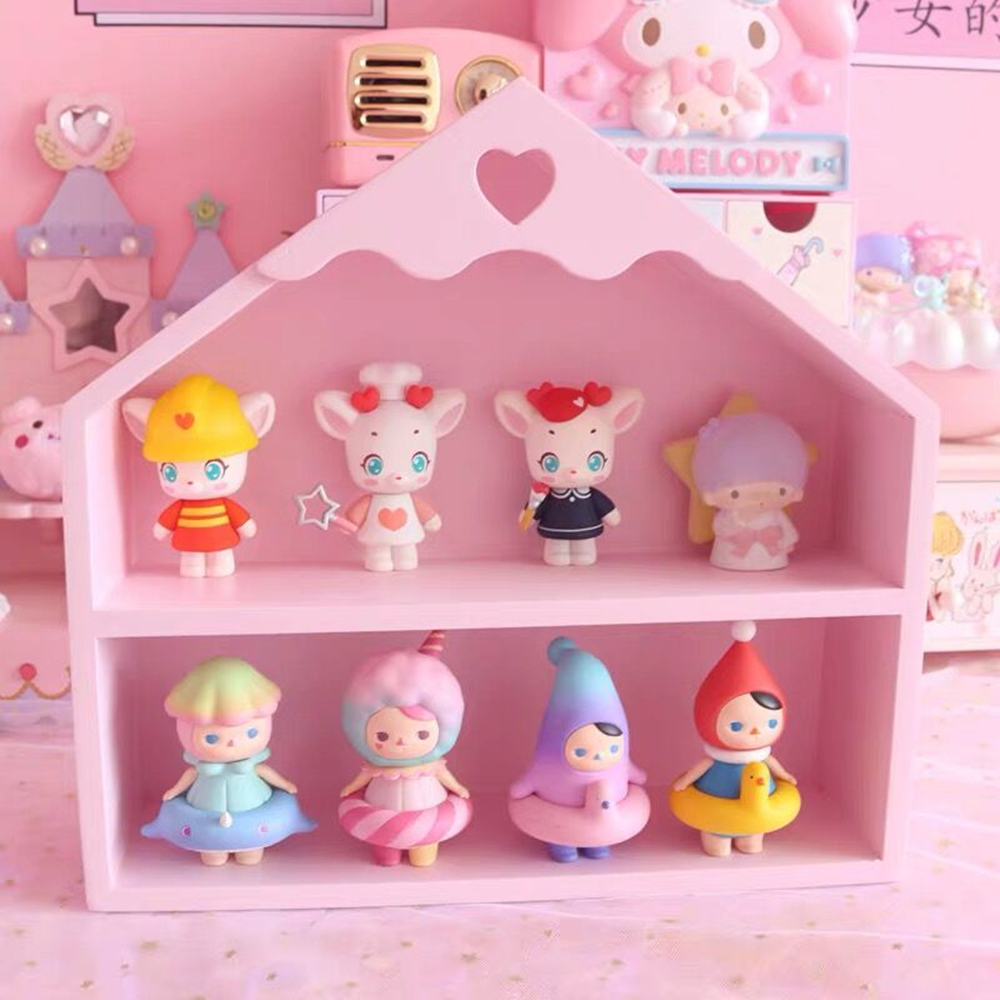 Leuke Houten Desktop Opbergrek Voor Meisjes, Roze Kast, Cosmetische Rek, Borstel Organizer, Huis, Slaapkamer Decoratie, Leuke Ornamen