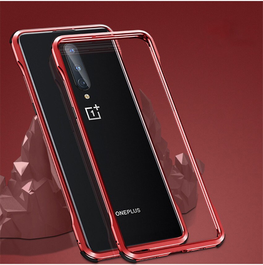 Ultra Slim luminous Metal Frame Cover For OnePlus 8 Pro Case Hard Aluminum Bumper Case For Oneplus 8 One Plus 8 Pro: for Oneplus 8 pro / red