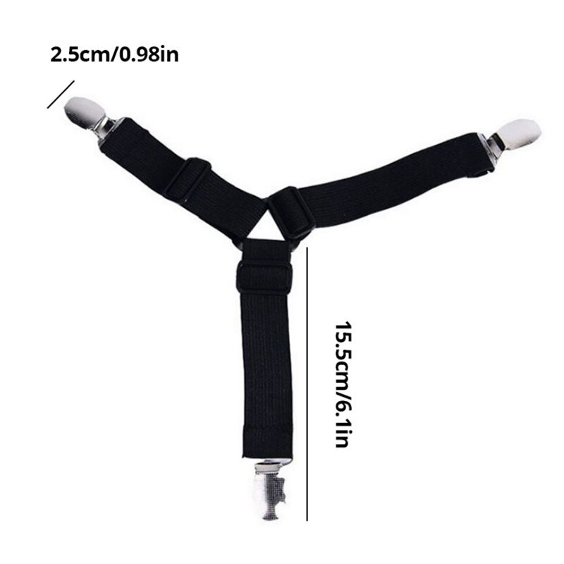 4x Lakenspanners - Verstelbare Elastische Banden voor Matrashoes Clips