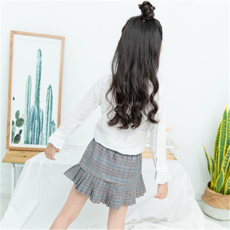 Kinderblouse voor meisjes wit overhemd strik kleding tienershirts kinderkleding schooluniform 4 5 6 7 8 9 10 11 12 jaar