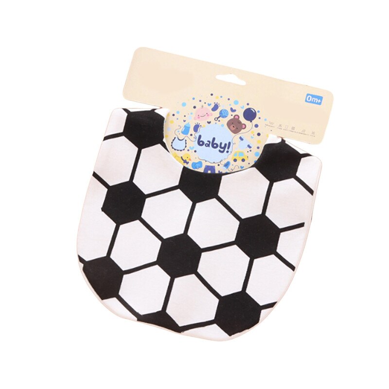 Voetbal/Watermeloen/Oranje Baby Bib Pocket Baby Speeksel Handdoek Katoen Waterdichte Bib Bib Kinderen Rijst Zak Vorm Kraag: football