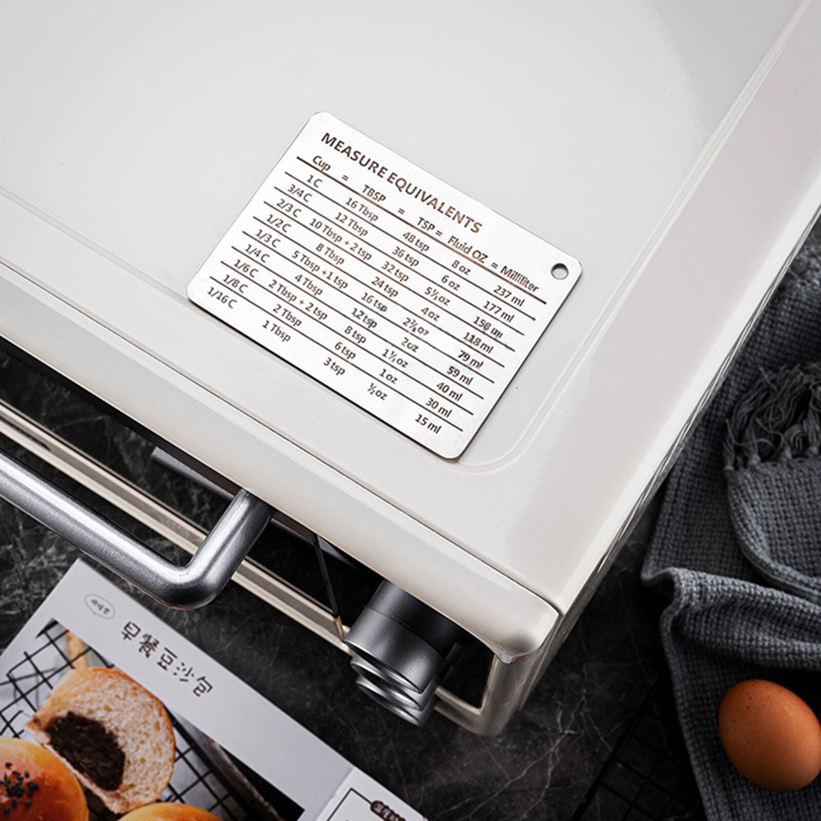 Portable Refrigerator Magnet Kitchen Measurement Conversion Chart Stainless Steel Sticker for Home