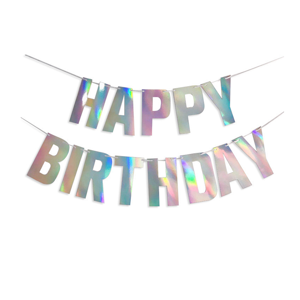 Banner de feliz cumpleaños, decoración de de cumpleaños, serpentinas, guirnalda, bandera, adorno de jardín para sala de estar, banderines de escena para niños y adultos