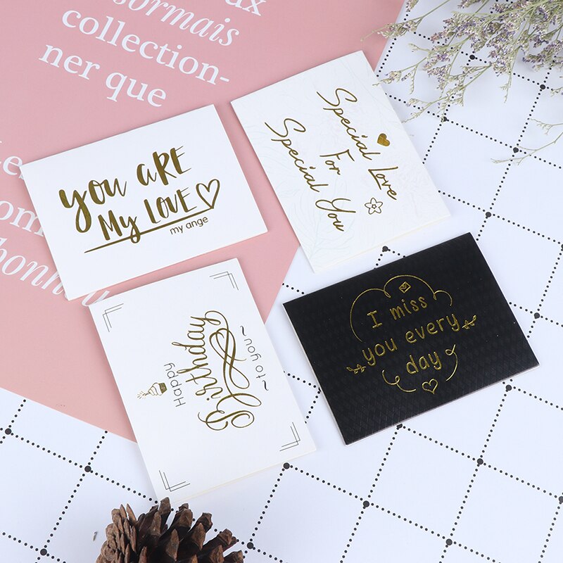 Tarjeta de felicitación creativa de 10 Uds., tarjeta de felicitación para boda, Mensaje de flores para el Día de San Valentín, tarjeta de agradecimiento, decoración para de cumpleaños