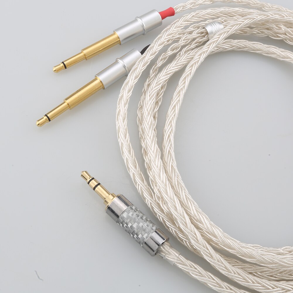 2.5/3.5/4.4/6.5mm Male Plug 16Core 7N OCC Silver Plated Earphone Cable For Meze 99 Classics NEO NOIR Headset Headphone