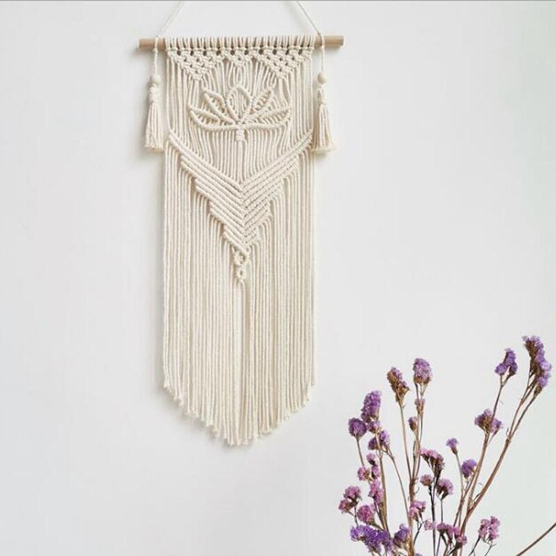 Nordic Macrame Woven Tapestry Boho Chic Bohemian Wall Hanging Home Decoration Crafts Cotton Rope Woven Indoor Art Room Decoratio