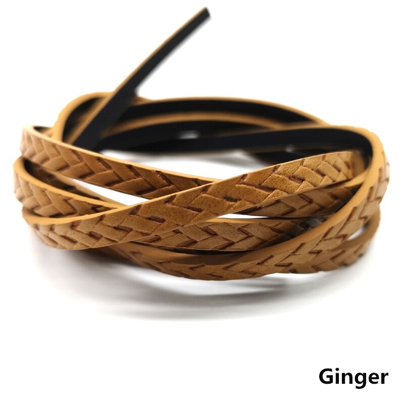 Cuerda de cuero PU para pulsera, 1 unidad, 1,2 metros, 5mm, de joyería, bricolaje, #03: Ginger