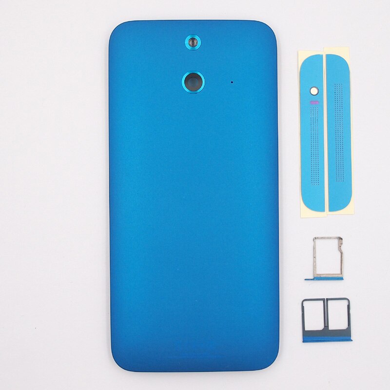 BaanSam nueva tapa trasera de la batería funda para HTC One E8 con botón de encendido + hoja inferior superior + bandeja de tarjeta SIM Dual