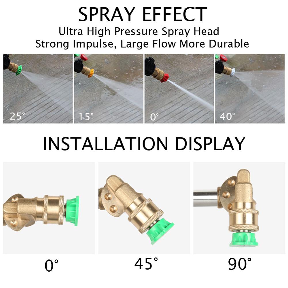 Hogedrukreiniger Wand Met Instelbare Hoek Nozzle, 16 In Ch Spuitlans 180 Graden Met 5 Hoeken Quick Connect Pivot Adapter