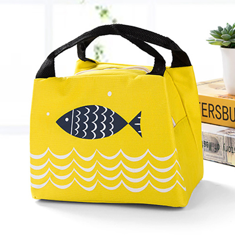 Lunch Bag Portable Insulated Thermal Food Picnic Lunch Bags for Women kids Men Cooler Tote Bag Case: Yellow