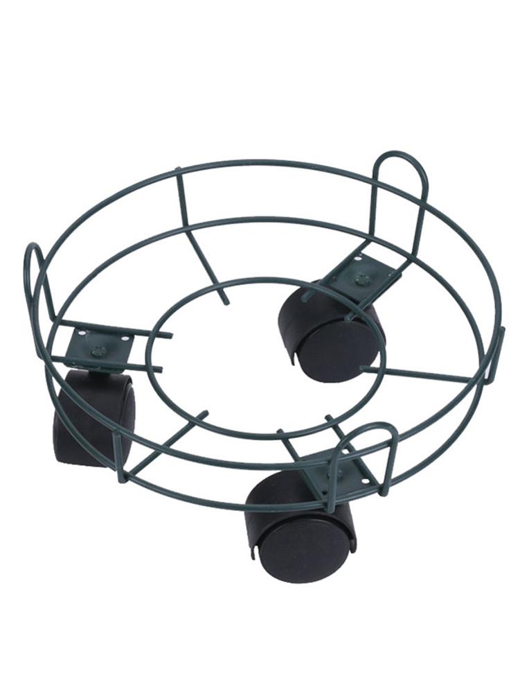 Maceta de hierro de alta resistencia con ruedas para plantas, maceta redonda para flores, ruedas