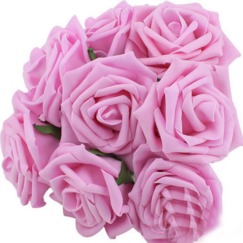 10 hoveder 8cm kunstige roser blomster bryllup valentinsdag dekoration silke blomst kugle centerpieces mynte dekoration hængende blomst: Lyserød