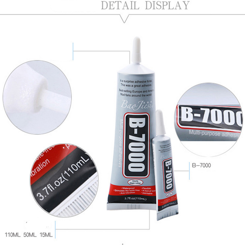 2 Pcs B6000 Diy 50Ml B-6000 Multipurpose Lijm Sieraden Rhinestones Craft Fix Touch Screen Midden Frame Behuizing Glas Lijm