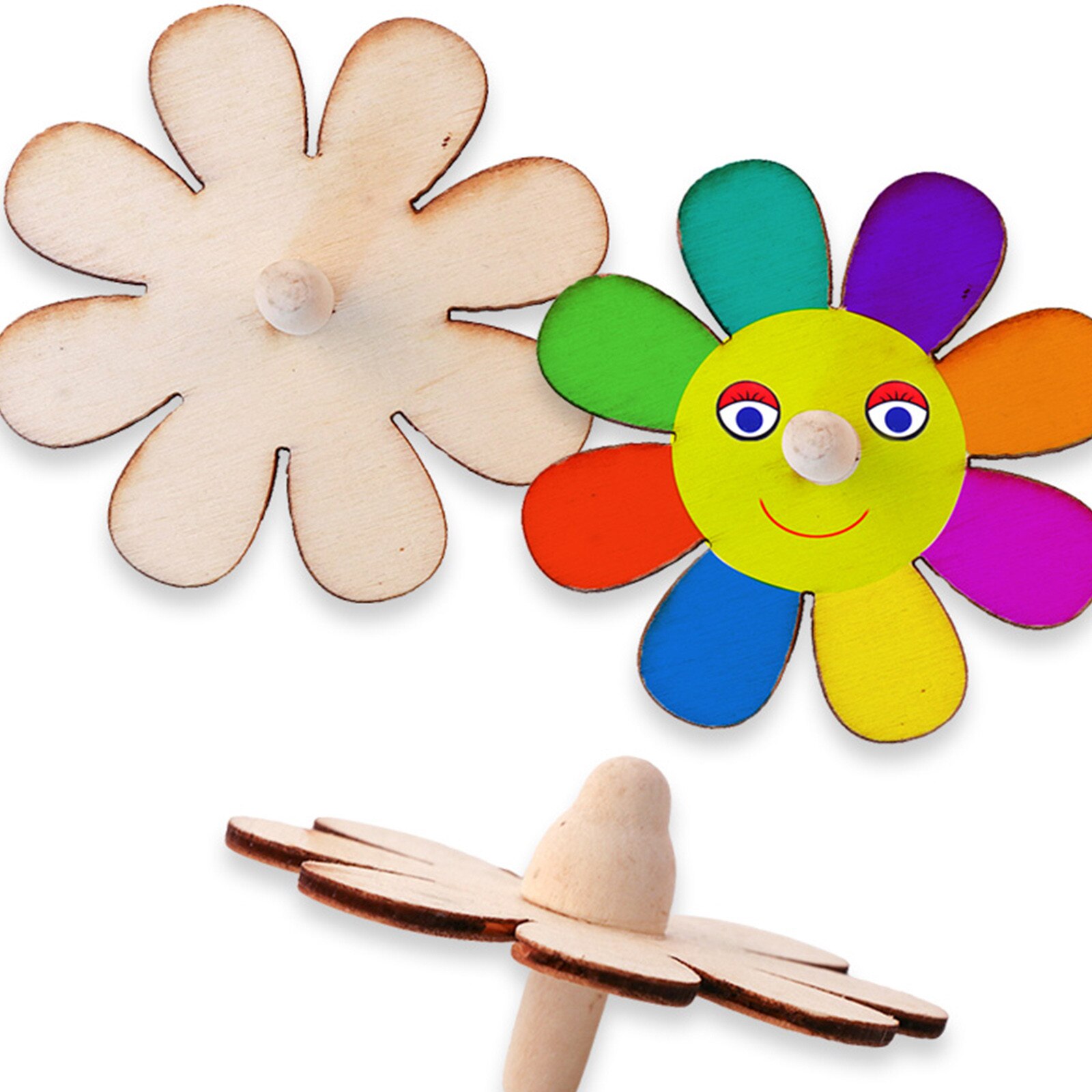 Jeu de toupies en bois pour enfant, jouets de bricolage, pour la pensée divergente, jeu de coloriage, d'anniversaire, 10 pièces