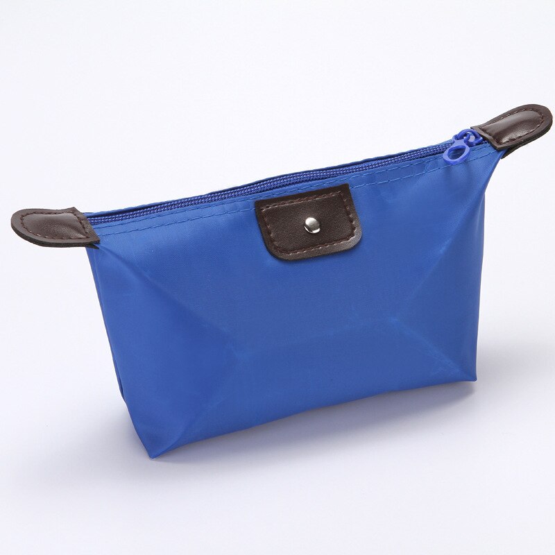 Cute Women Cosmetic Bag Waterproof Travel Toiletry Make Up Pouch Clutch Handbag Purses Case for Cosmetics Makeup Bag Organizer: Blue