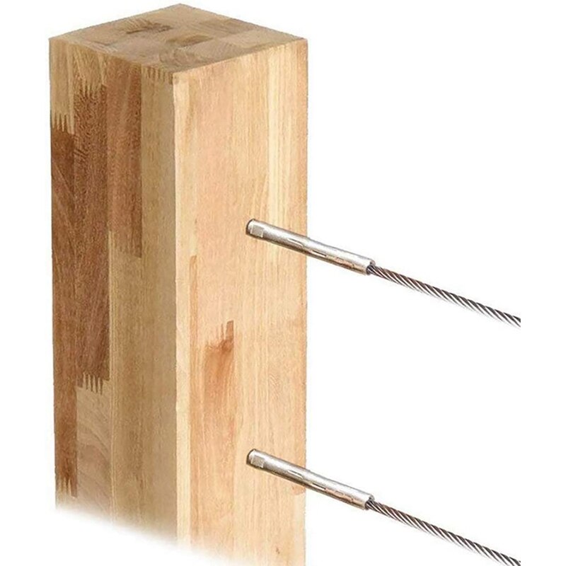 Til 1/8 tommer kabel gelænder kit , 316 rustfrit stål til trappe rækværk kabel dæk gelænder diy træ baluster kit  (5 par)