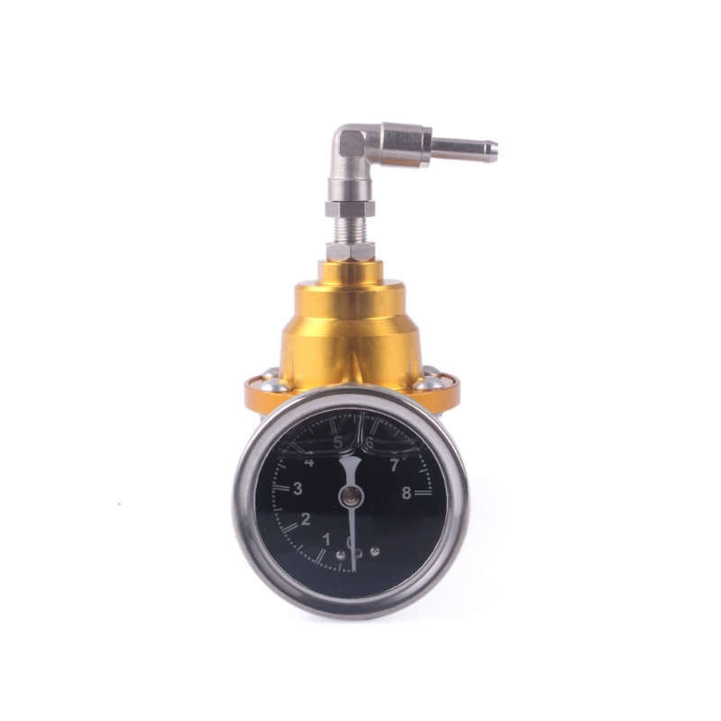 Fuel Pressure Regulator with Gauge Meter Booster Adjustable Universal Fittings .