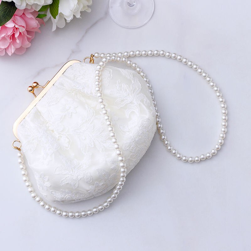 Neueste handtaschen mit 3 riemen, muschelverschluss, spitze, perlen, kette, damen-umhängetaschen, Jahrgang- #39 und geldbörsen