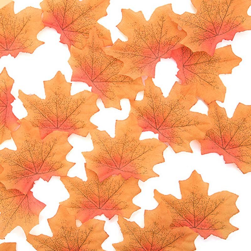 50 Teile/satz Ahorn Blätter Künstliche Simulation Blätter Halloween Herbst Blätter Weihnachten Hochzeit Tisch Dekorationen Thanksgiving Tag