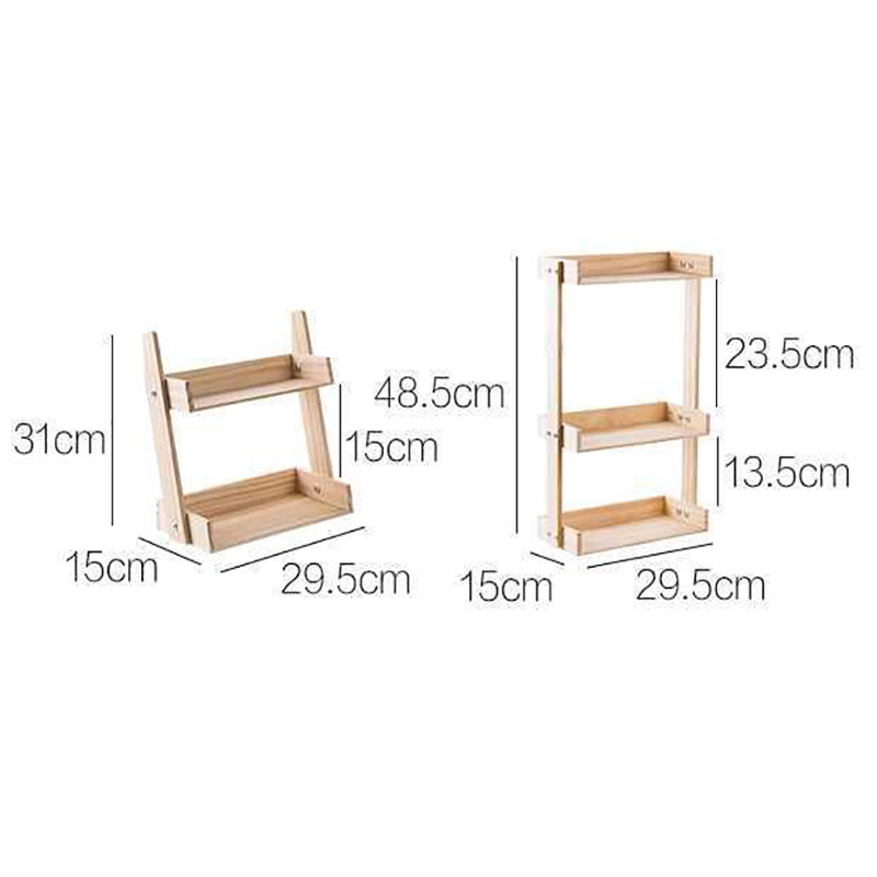 Grenen Hout Kruidenrek 2 3 Lagen Keuken Organizer Opslag Stand Voor Spice Kruiderij Houder Tuin Bloempot Display Spice plank