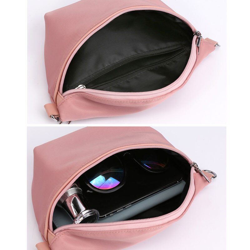 Roze dames kleine clutch tas borsttas crossbody portemonnee polsband effen oxford schoudertassen gestreepte schouderband